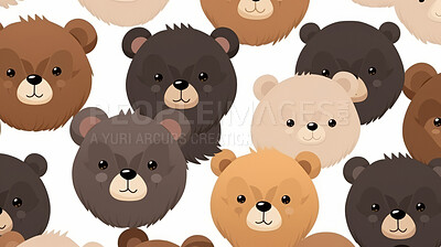 Seamless pattern with cartoon bears. Background wallpaper design concept
