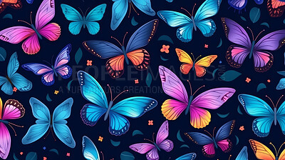 Seamless pattern with cartoon butterflies. Background wallpaper design concept