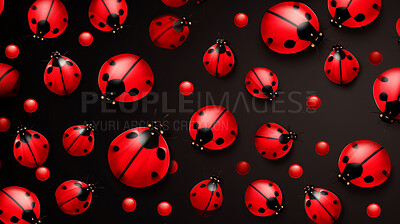 Buy stock photo Seamless pattern with cartoon ladybugs. Background wallpaper design concept