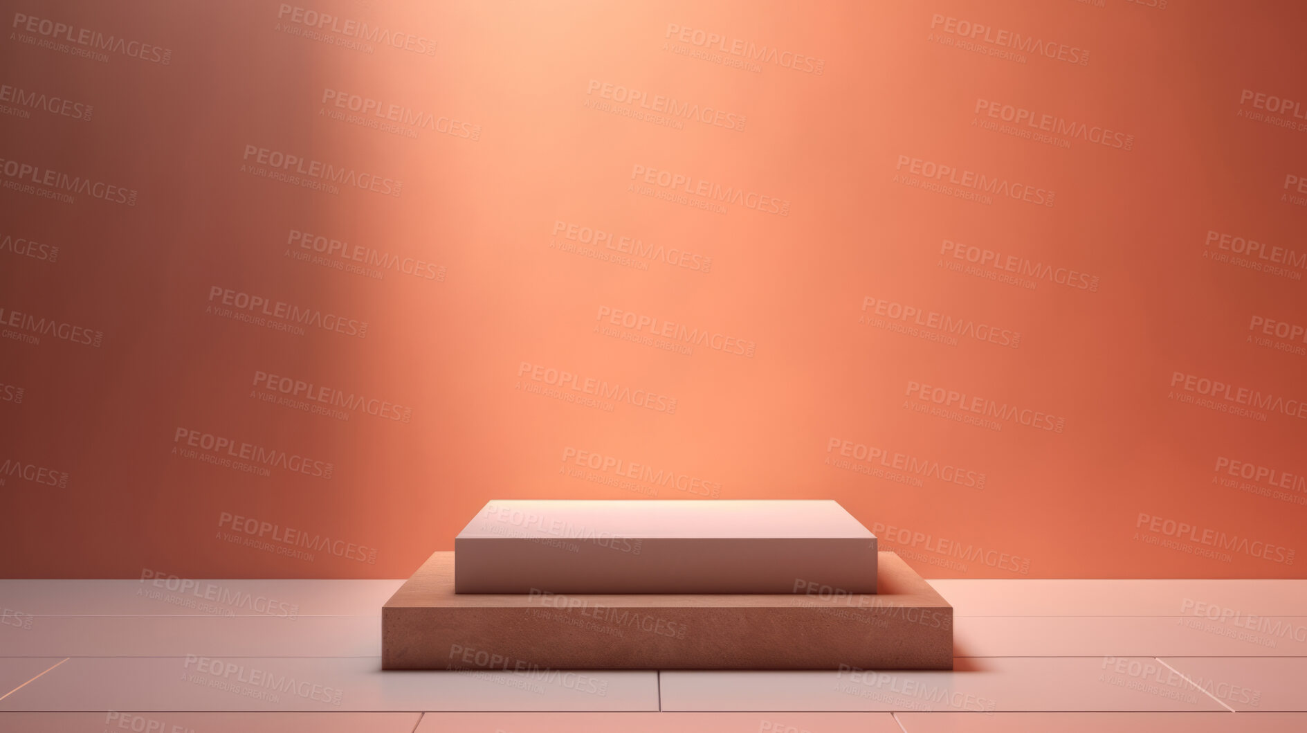 Buy stock photo Minimal abstract background for product presentation. Square podium space