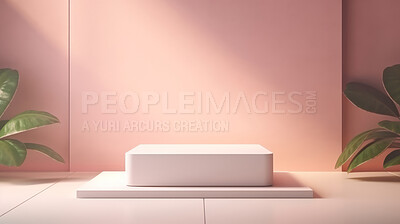Minimal abstract background for product presentation. Square podium space