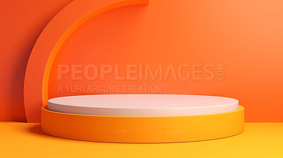 Minimal abstract background for product presentation. Orange and yellow podium space