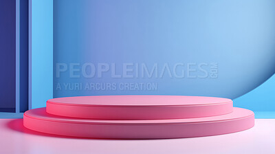 Minimal abstract background for product presentation. Pink podium space