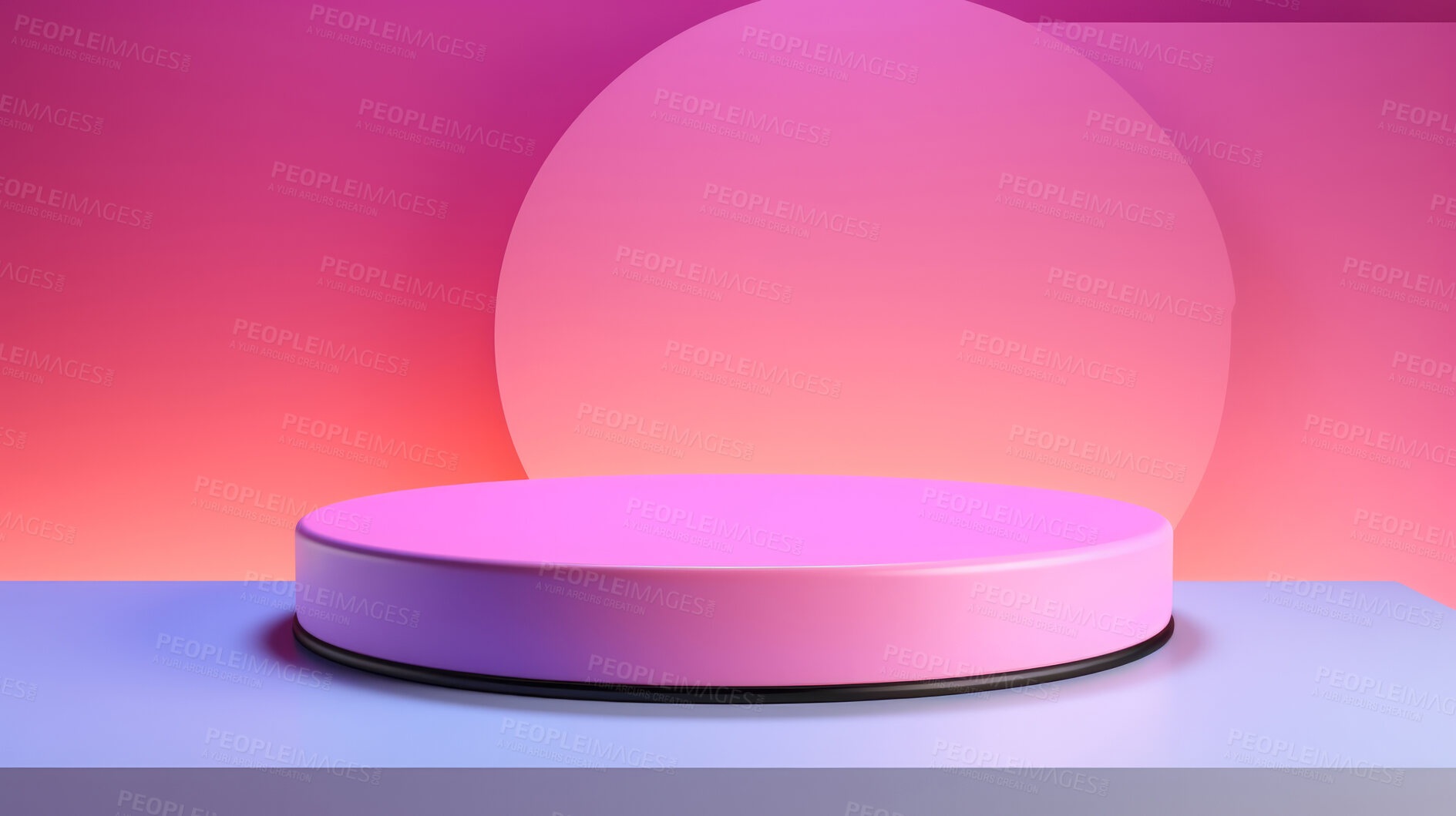 Buy stock photo Minimal abstract background for product presentation. Pink podium space