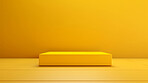 Minimal abstract background for product presentation. Yellow square podium space