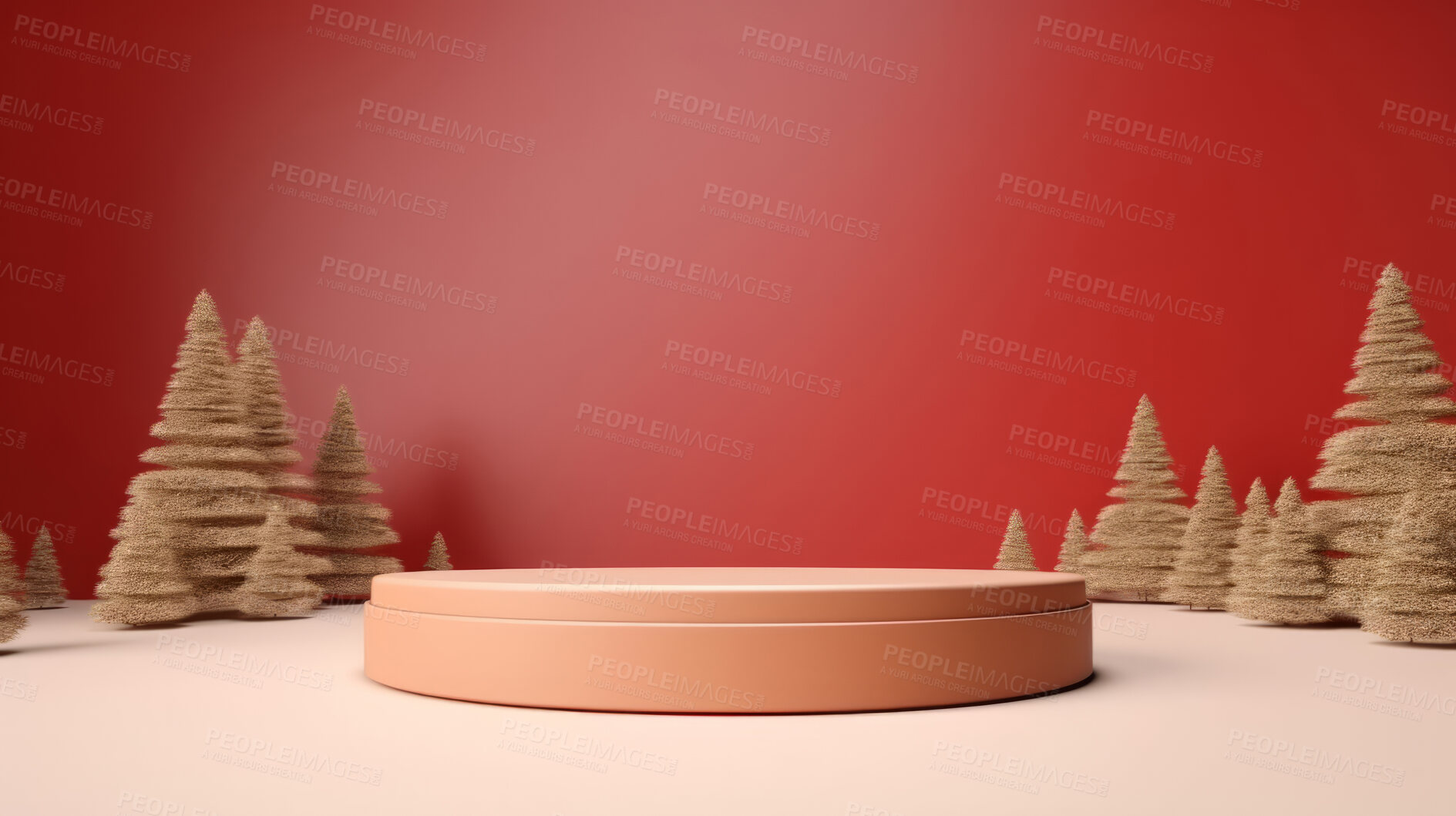 Buy stock photo Minimal abstract background for product presentation. Christmas podium space