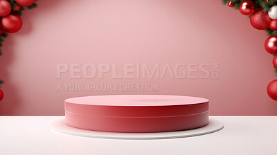 Minimal abstract background for product presentation. Christmas podium space