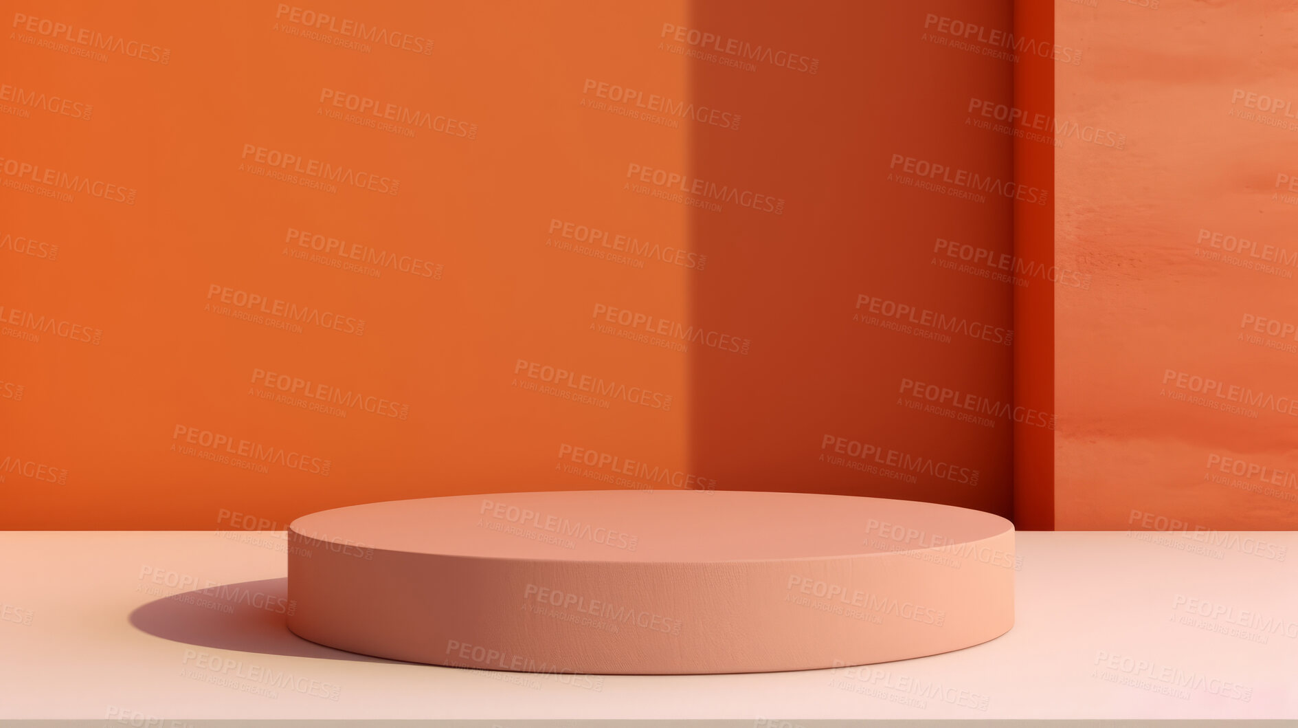 Buy stock photo Minimal abstract background for product presentation. Round podium space