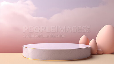 Minimal abstract background for product presentation. Easter podium space