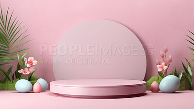 Minimal abstract background for product presentation. Easter podium space