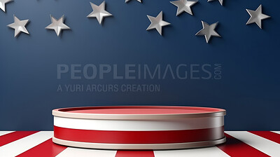 Buy stock photo Minimal abstract background for product presentation. Podium space for USA