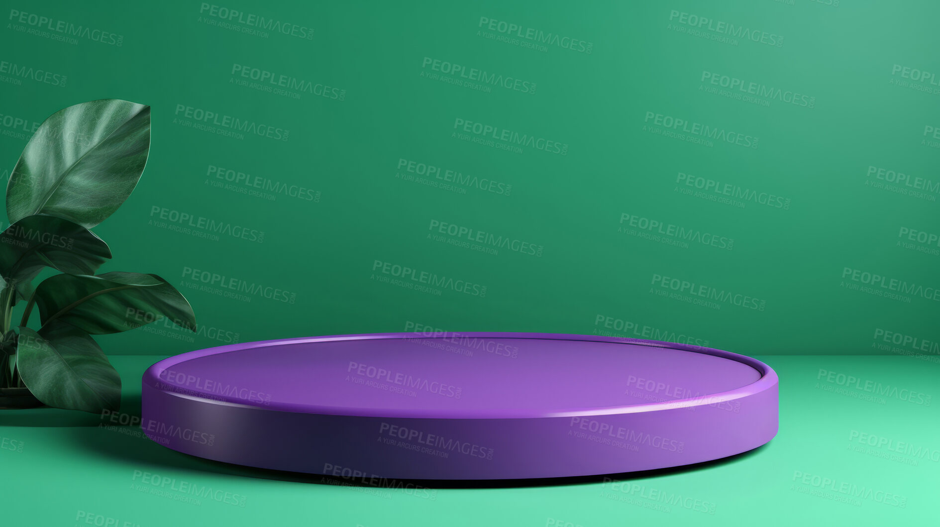 Buy stock photo Minimal abstract background for product presentation. Purple podium space