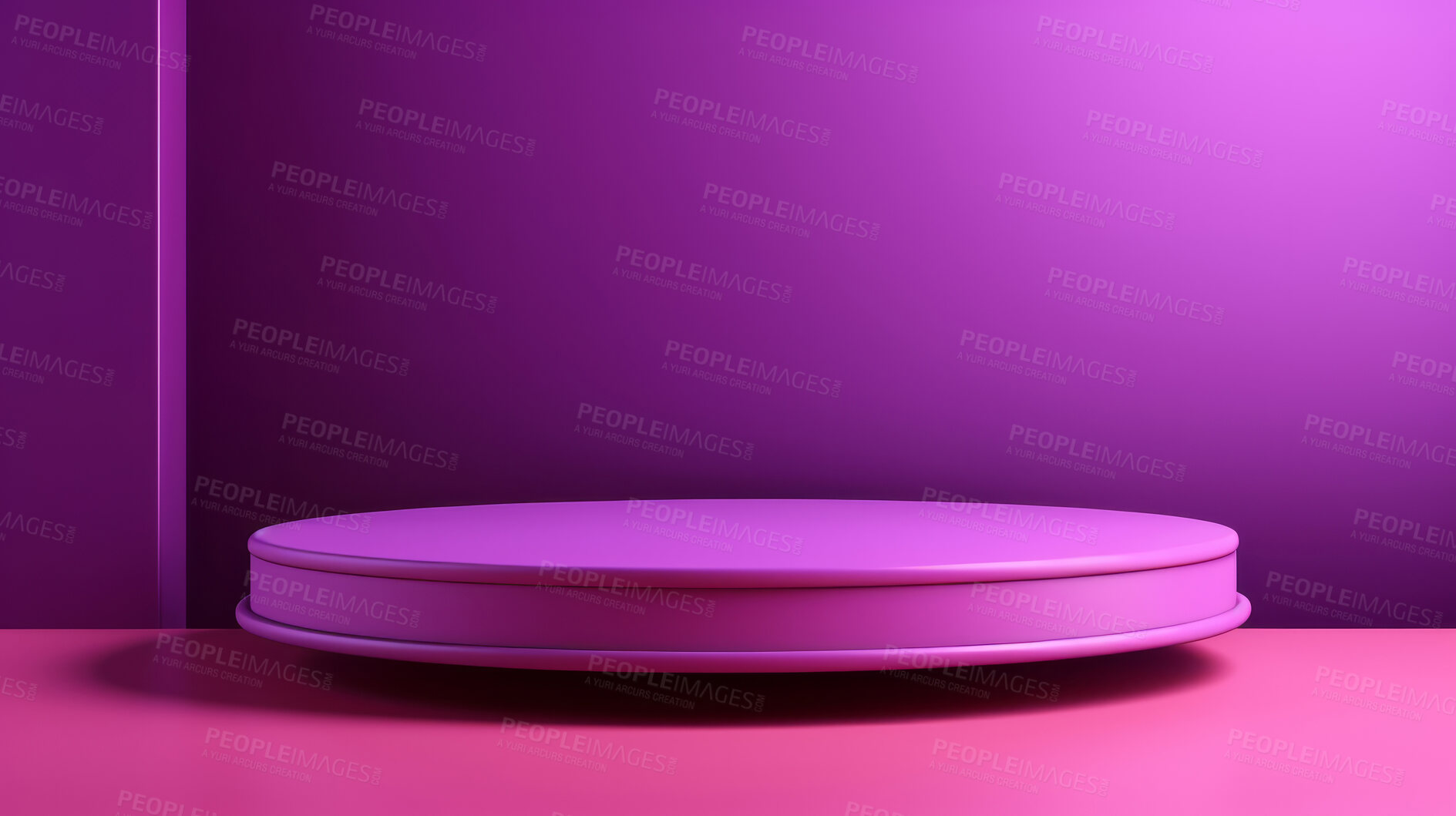 Buy stock photo Minimal abstract background for product presentation. Purple and pink podium space