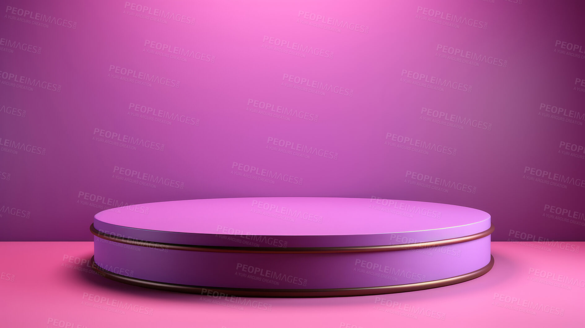 Buy stock photo Minimal abstract background for product presentation. Purple and pink podium space