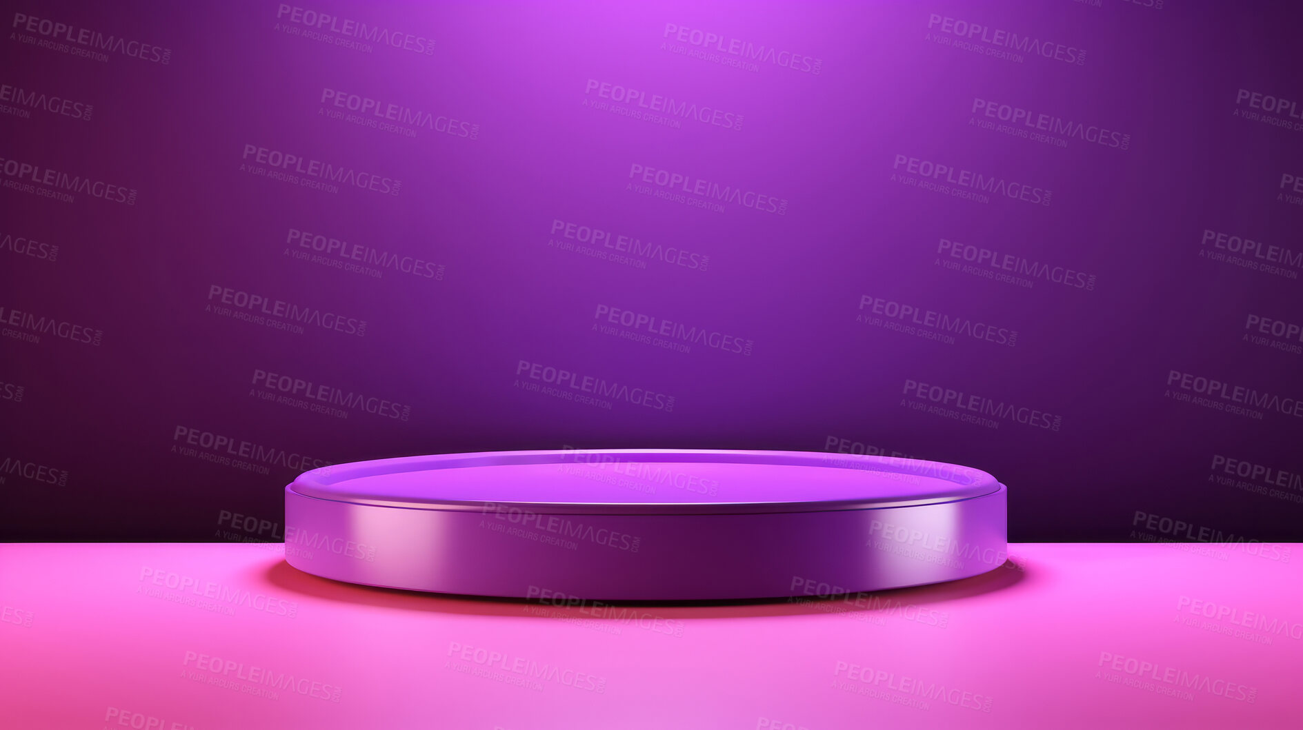 Buy stock photo Minimal abstract background for product presentation. Purple podium space