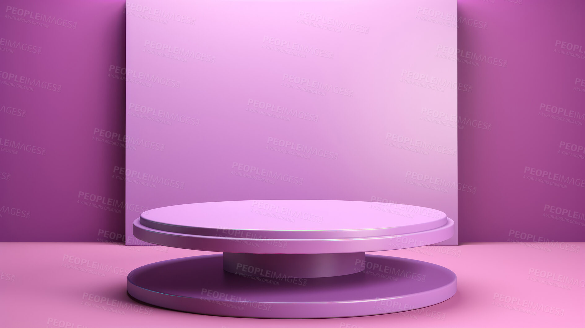 Buy stock photo Minimal abstract background for product presentation. Purple and pink podium space