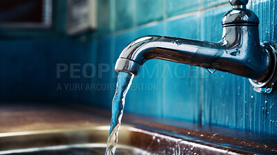Buy stock photo Accessible clean water. Hygiene, refreshment, and environmental needs concept