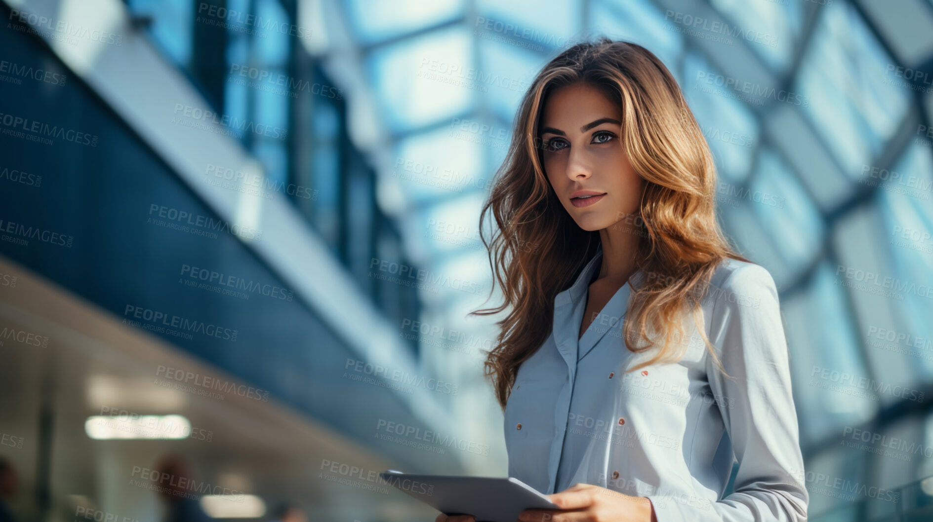 Buy stock photo Candid shot of modern business professional in office building. Business concept.