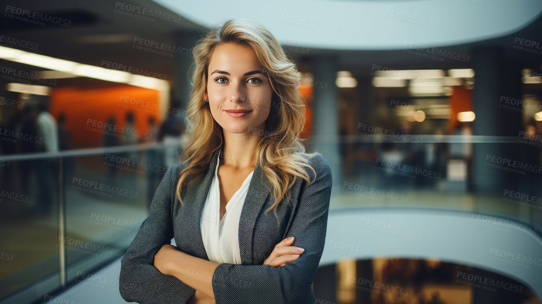 Buy stock photo Modern business professional posing in office building. Business concept.