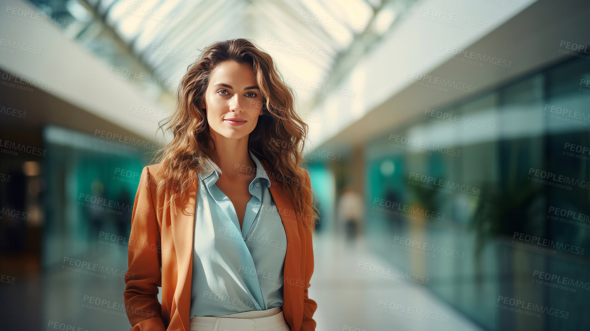 Buy stock photo Modern business professional posing in office building. Business concept.