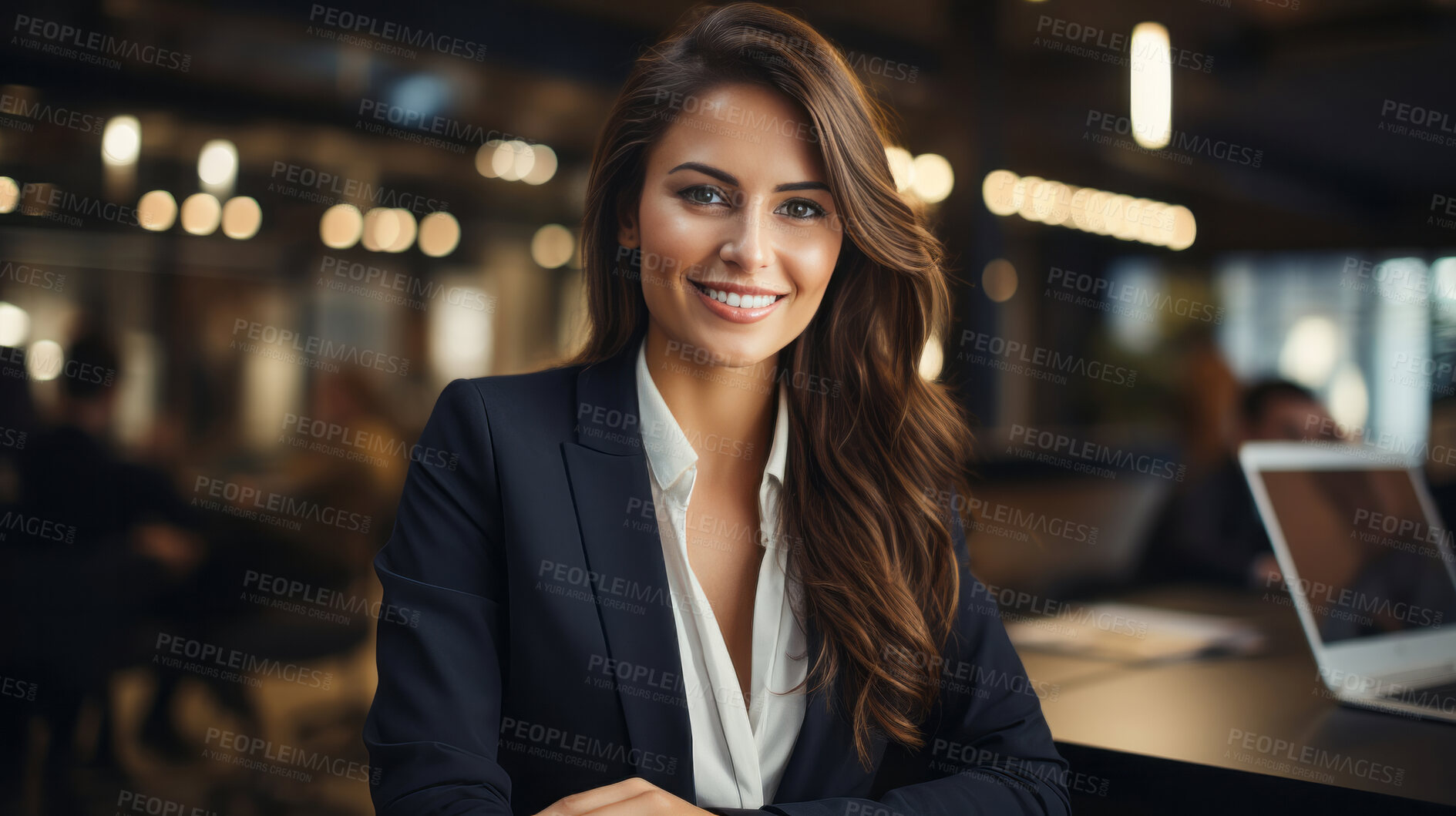 Buy stock photo Business professional posing in empty office. Business concept.