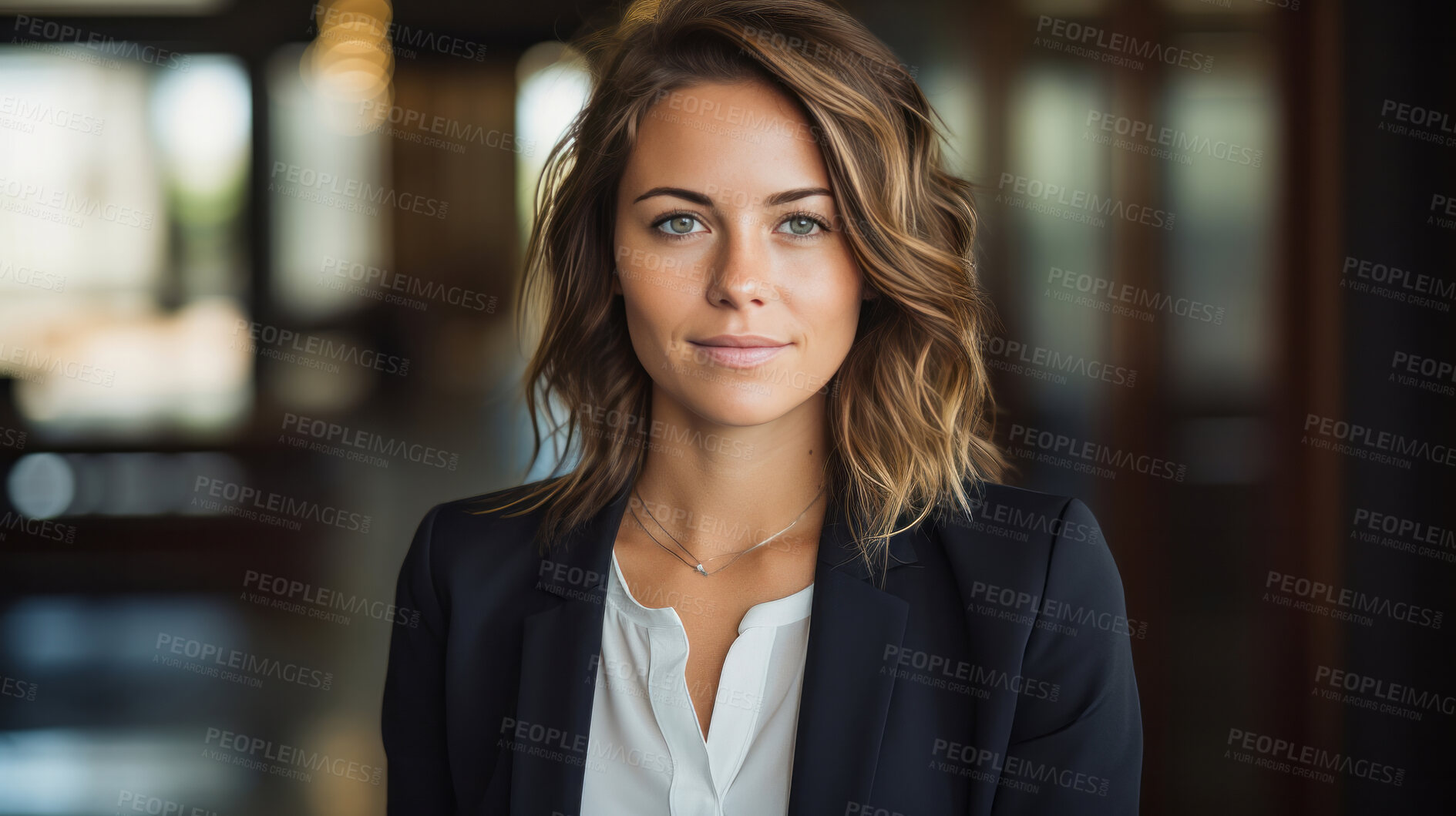 Buy stock photo Business professional posing in empty office. Business concept.