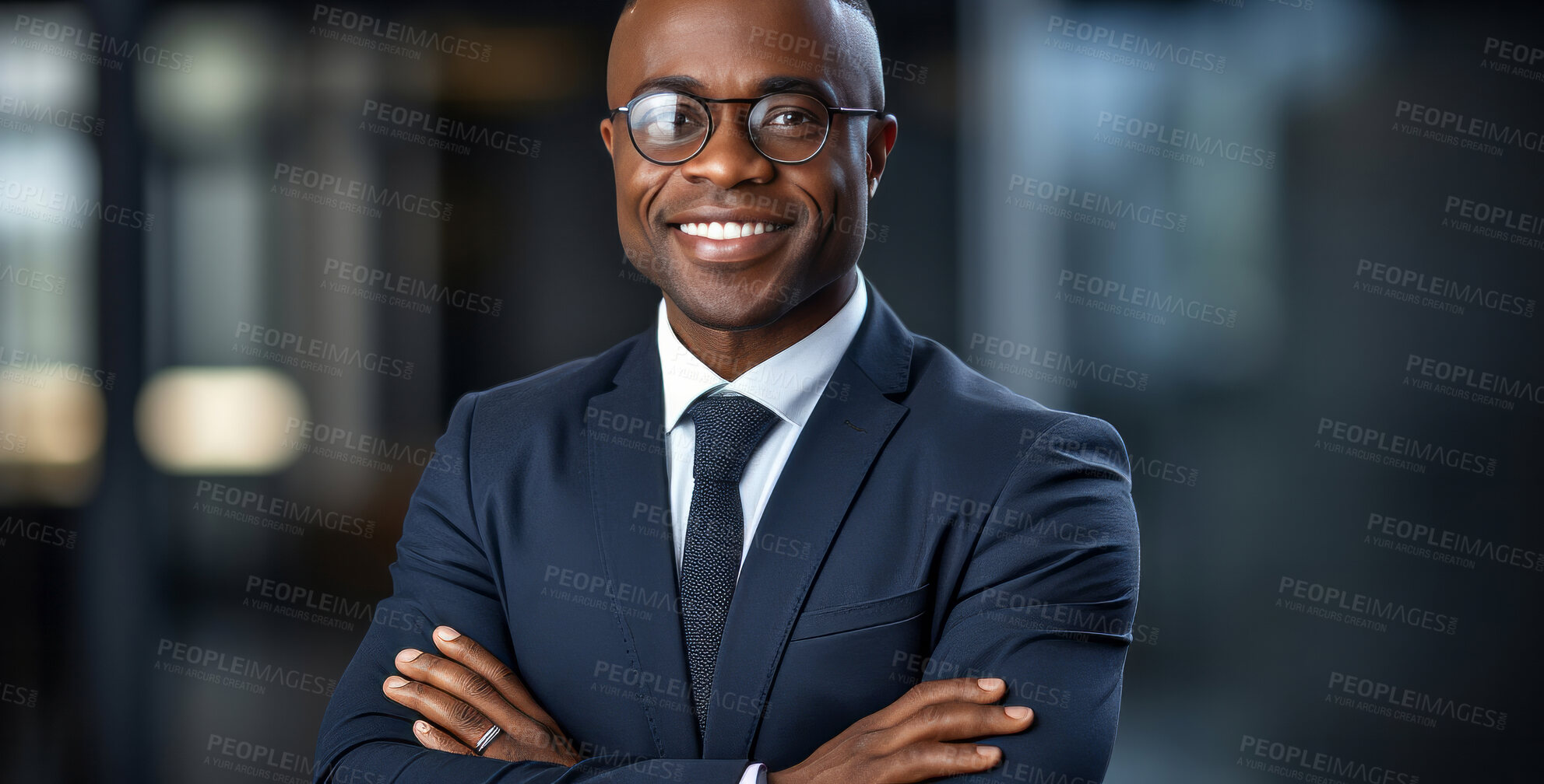 Buy stock photo Happy business man posing in office. Business concept.