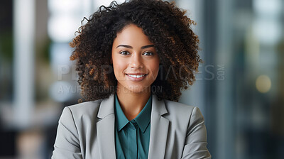 Buy stock photo Modern business woman posing in office. Business concept.