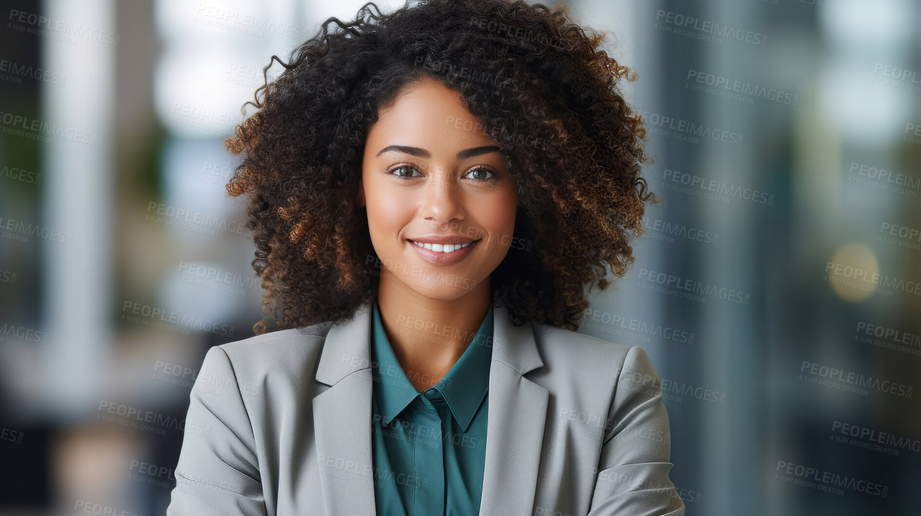 Buy stock photo Modern business woman posing in office. Business concept.