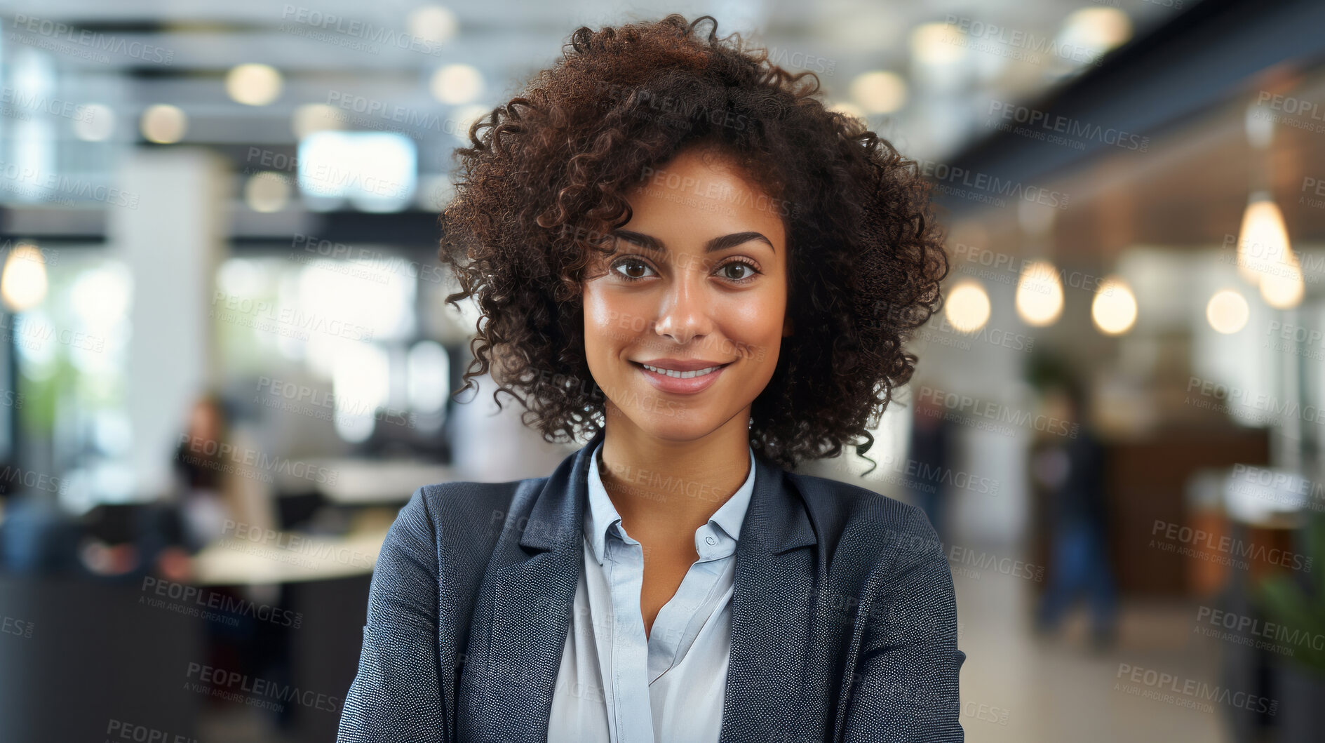 Buy stock photo Modern business woman posing in office. Business concept.