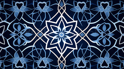Blue ceramic tiles decorative design, illustration for floor, wall, kitchen interior, textile