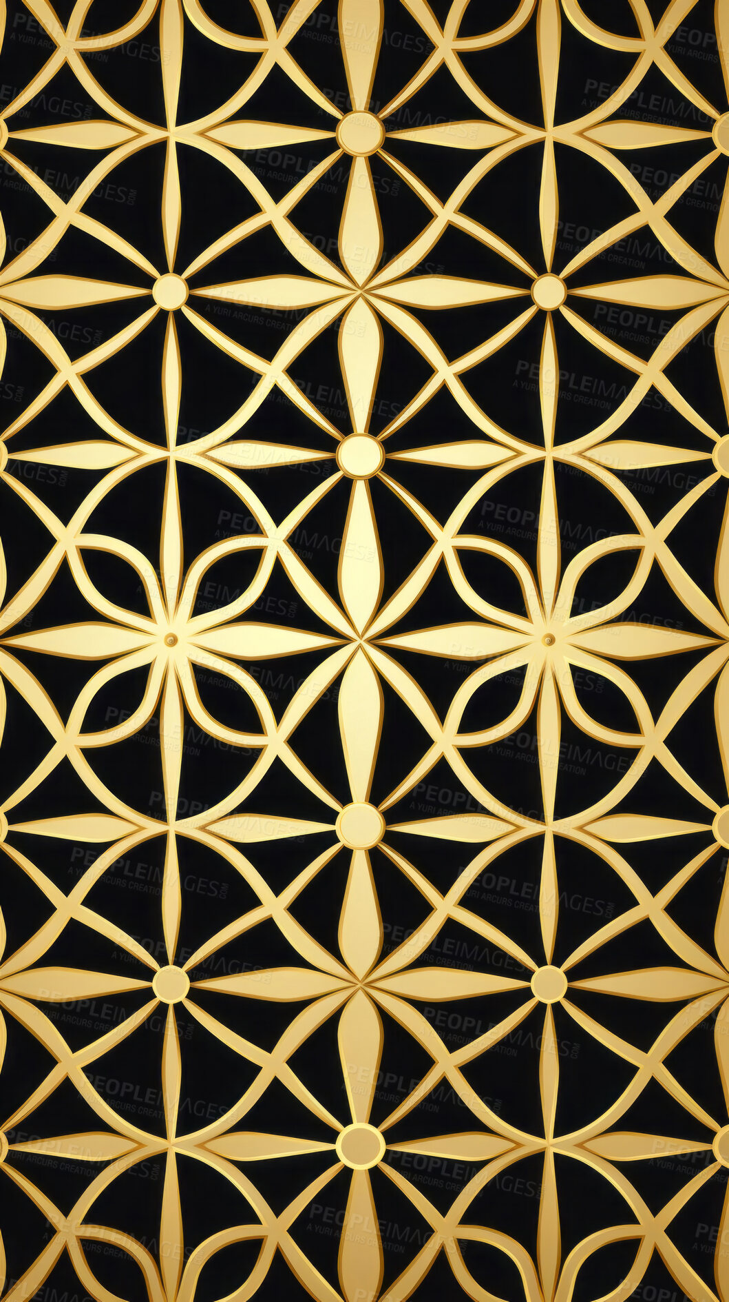 Buy stock photo Gold ceramic tiles decorative design, illustration for floor, wall, kitchen interior, textile