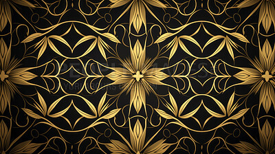 Gold ceramic tiles decorative design, illustration for floor, wall, kitchen interior, textile