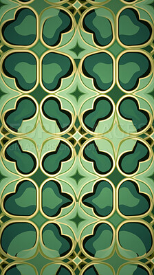 Green ceramic tiles decorative design, illustration for floor, wall, kitchen interior, textile