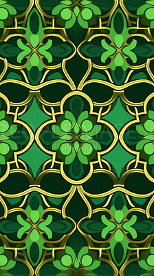 Green ceramic tiles decorative design, illustration for floor, wall, kitchen interior, textile