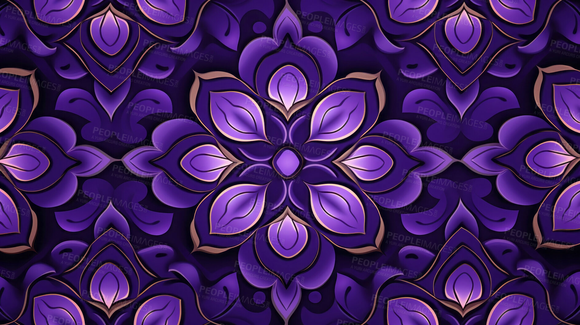 Buy stock photo Purple ceramic tiles decorative design, illustration for floor, wall, kitchen interior, textile