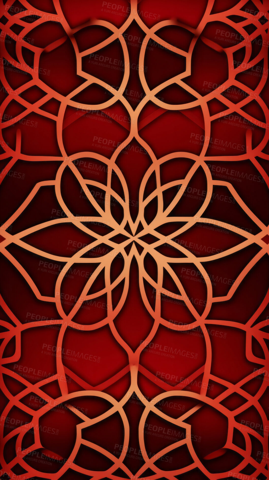 Buy stock photo Red ceramic tiles decorative design, illustration for floor, wall, kitchen interior, textile