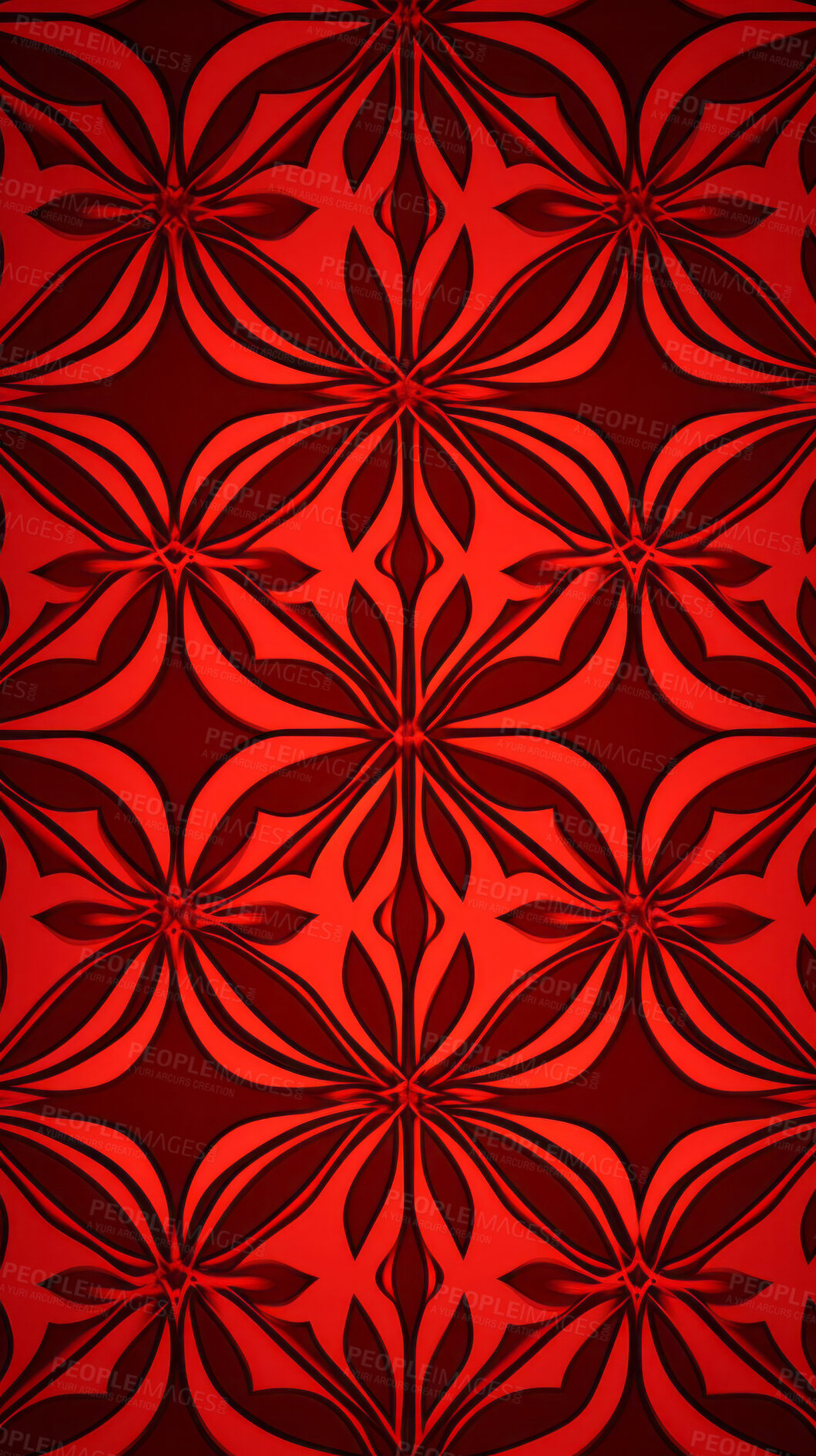 Buy stock photo Red ceramic tiles decorative design, illustration for floor, wall, kitchen interior, textile