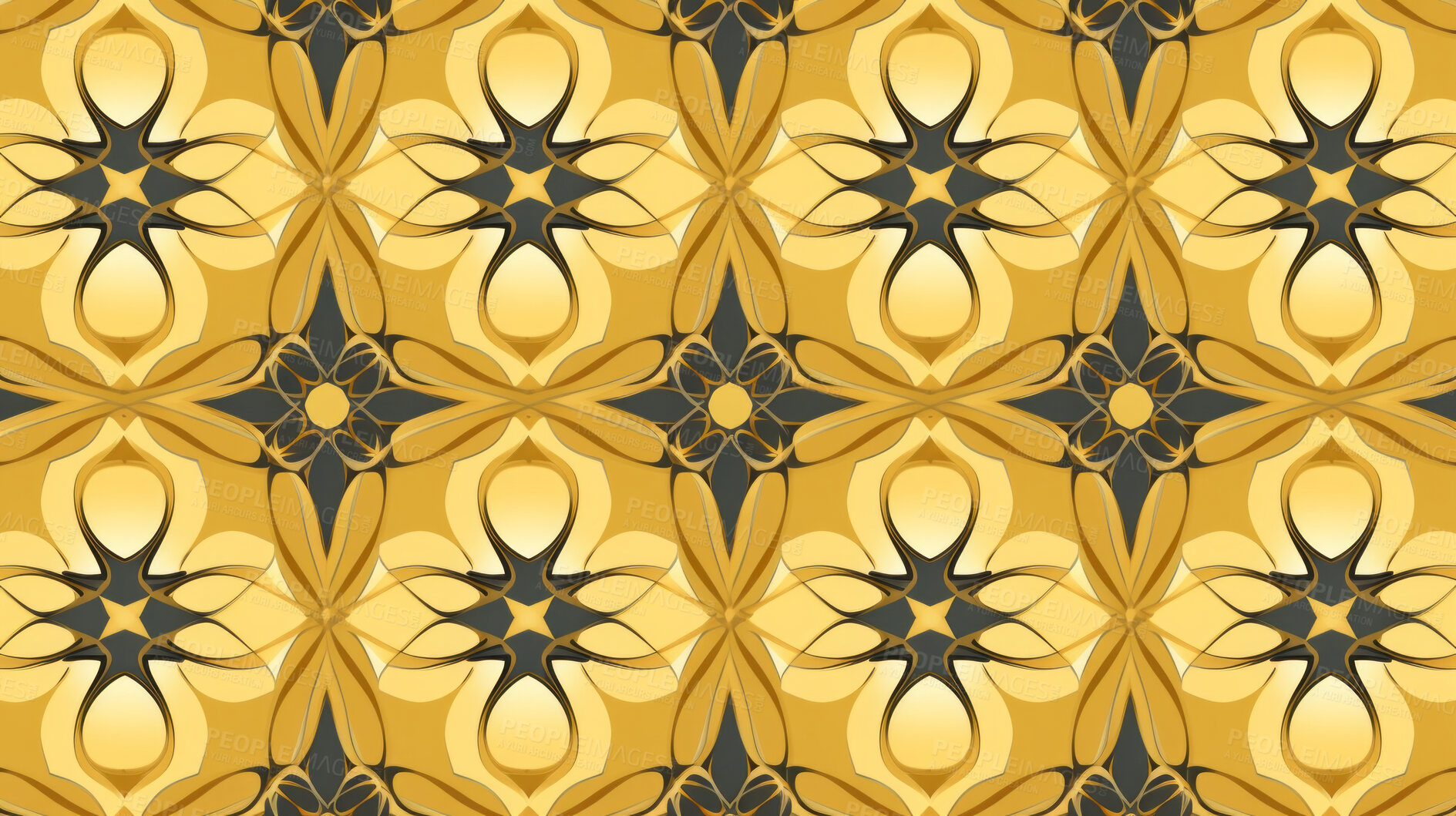 Buy stock photo Yellow ceramic tiles decorative design, illustration for floor, wall, kitchen interior, textile