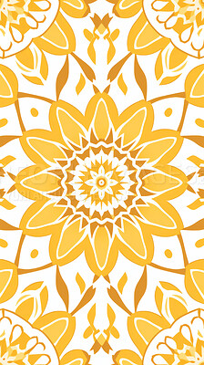 Yellow ceramic tiles decorative design, illustration for floor, wall, kitchen interior, textile
