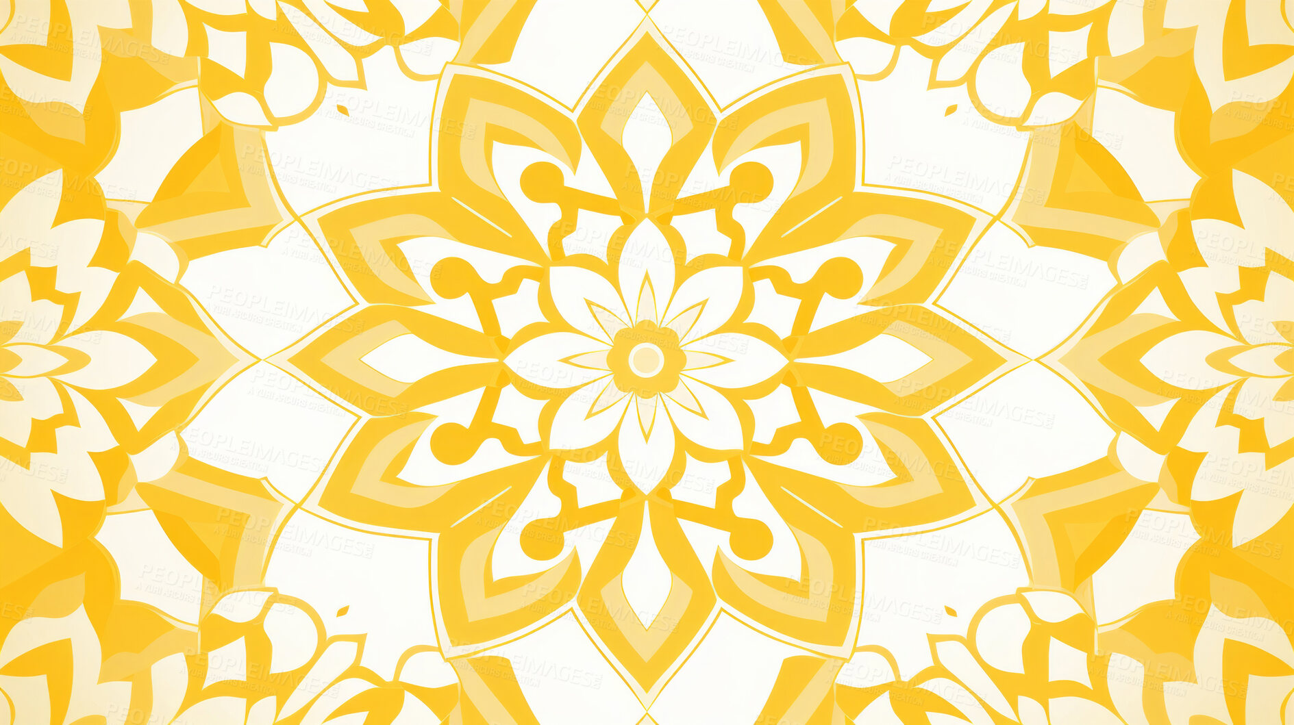 Buy stock photo Yellow ceramic tiles decorative design, illustration for floor, wall, kitchen interior, textile