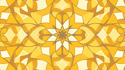 Yellow ceramic tiles decorative design, illustration for floor, wall, kitchen interior, textile