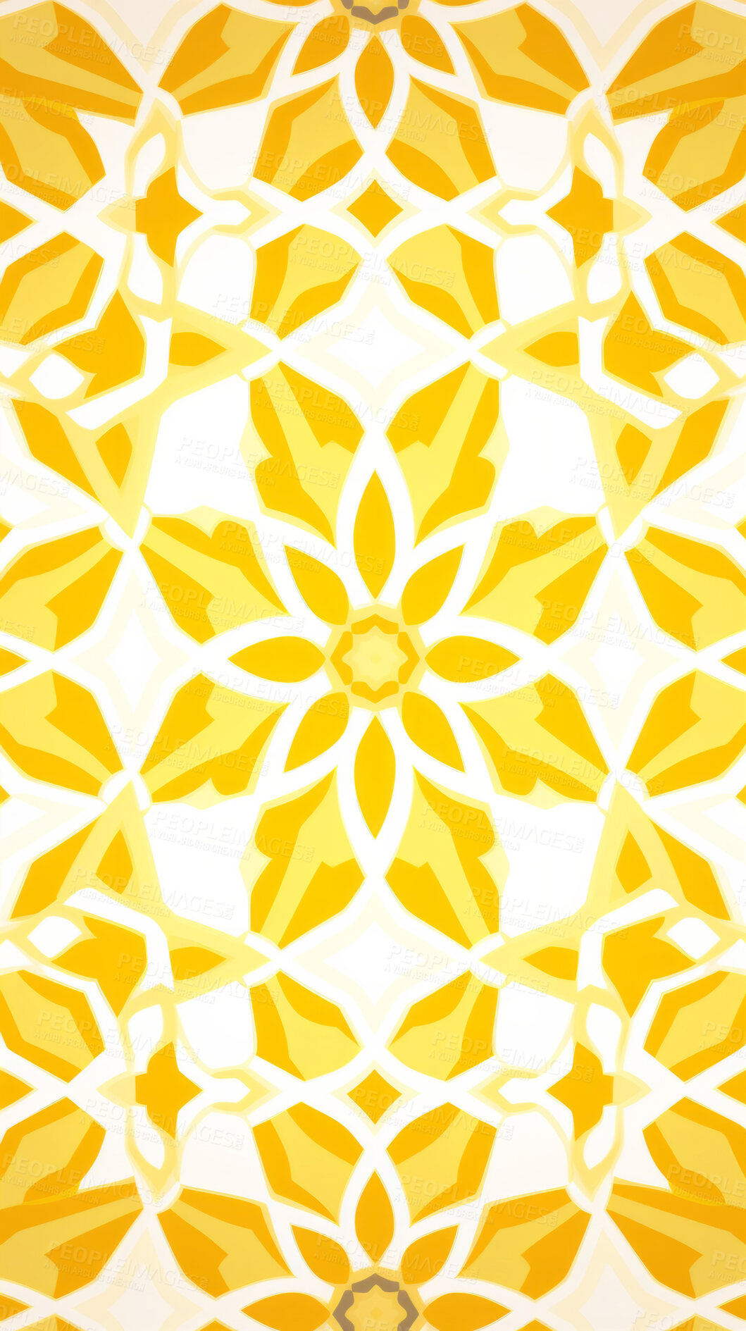 Buy stock photo Yellow ceramic tiles decorative design, illustration for floor, wall, kitchen interior, textile