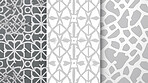 Grey and white ceramic tiles decorative design, illustration for floor, wall, kitchen interior, textile