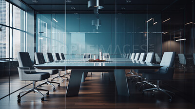 Empty boardroom in office, conference room modern design. Business interior