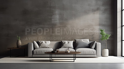 Luxury living room interior. Concrete walls and empty background for your design