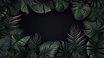 Leaves background with dark copyspace. Product presentation invitation template.