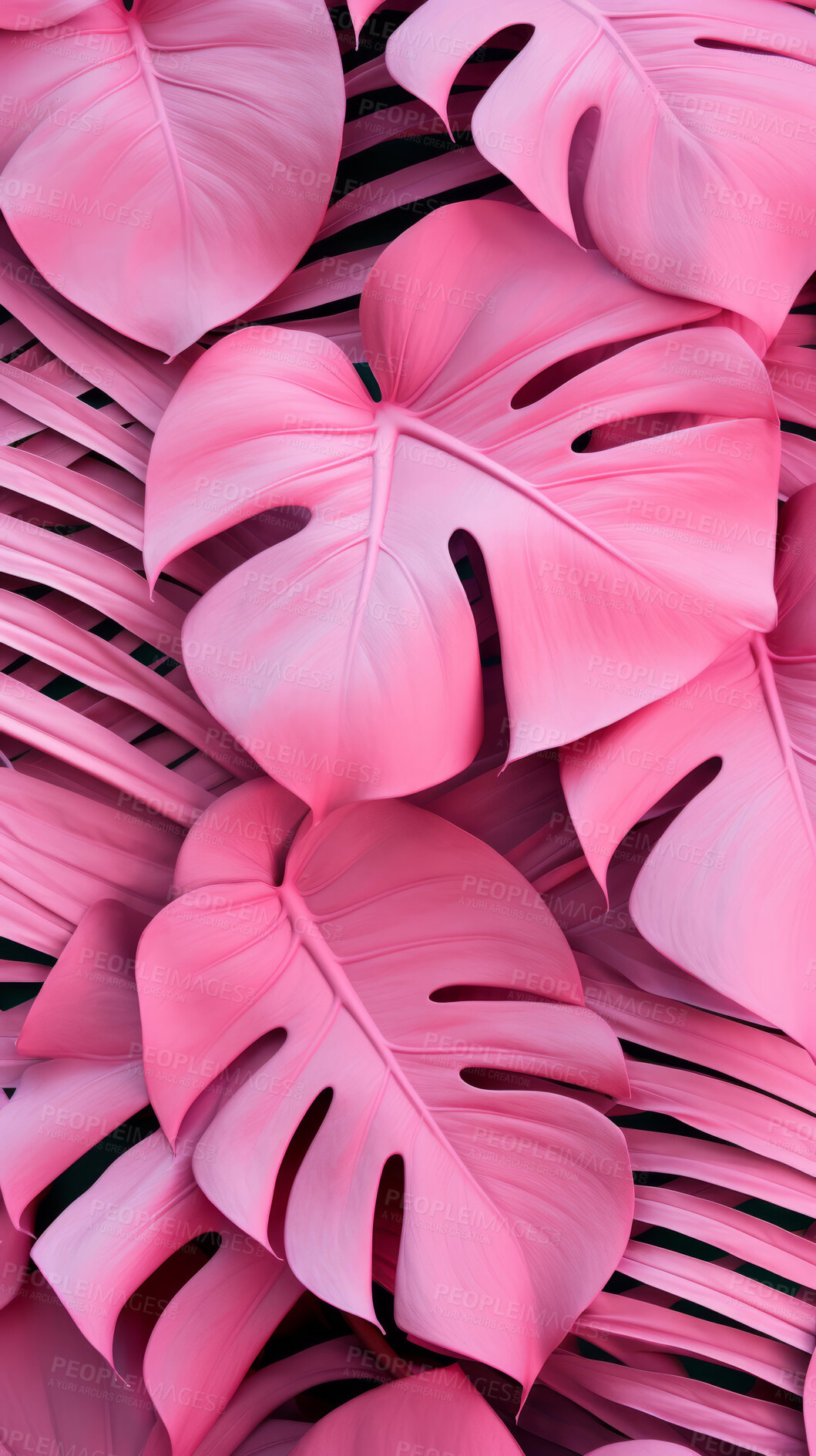 Buy stock photo Pink leaves wallpaper background. Product presentation invitation template.