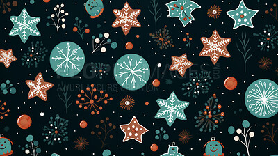 Retro pattern with stars and snowflakes. Christmas background concept.