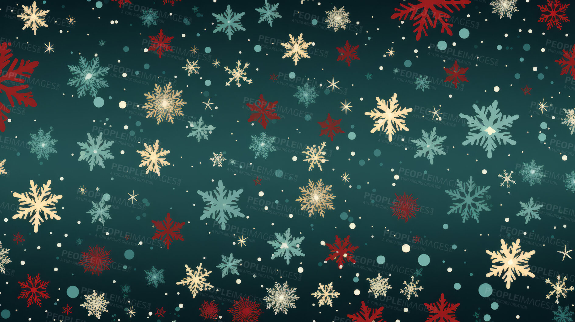 Buy stock photo Retro pattern with stars and snowflakes. Christmas background concept.